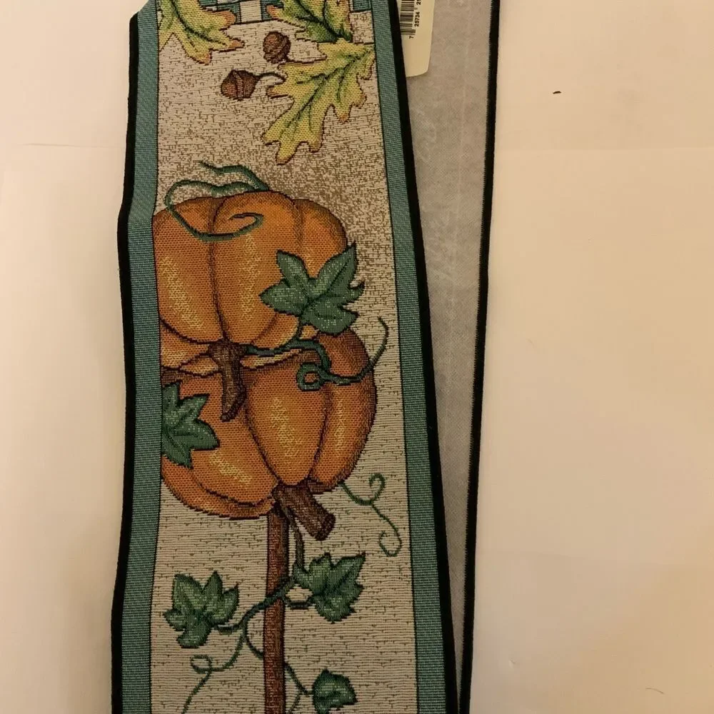 Fall Thanksgiving Halloween Wallhanging | Scarecrow, Pumpkins Tapestry  5.75x41